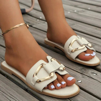 Teonclothingshop Women's summer sandals with metal decoration