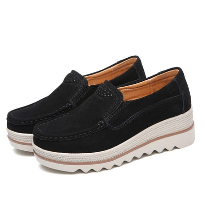 Freizeitschuhe Slip On Leder Low Top Flats