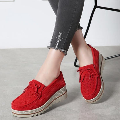 Freizeitschuhe Slip On Leder Low Top Flats